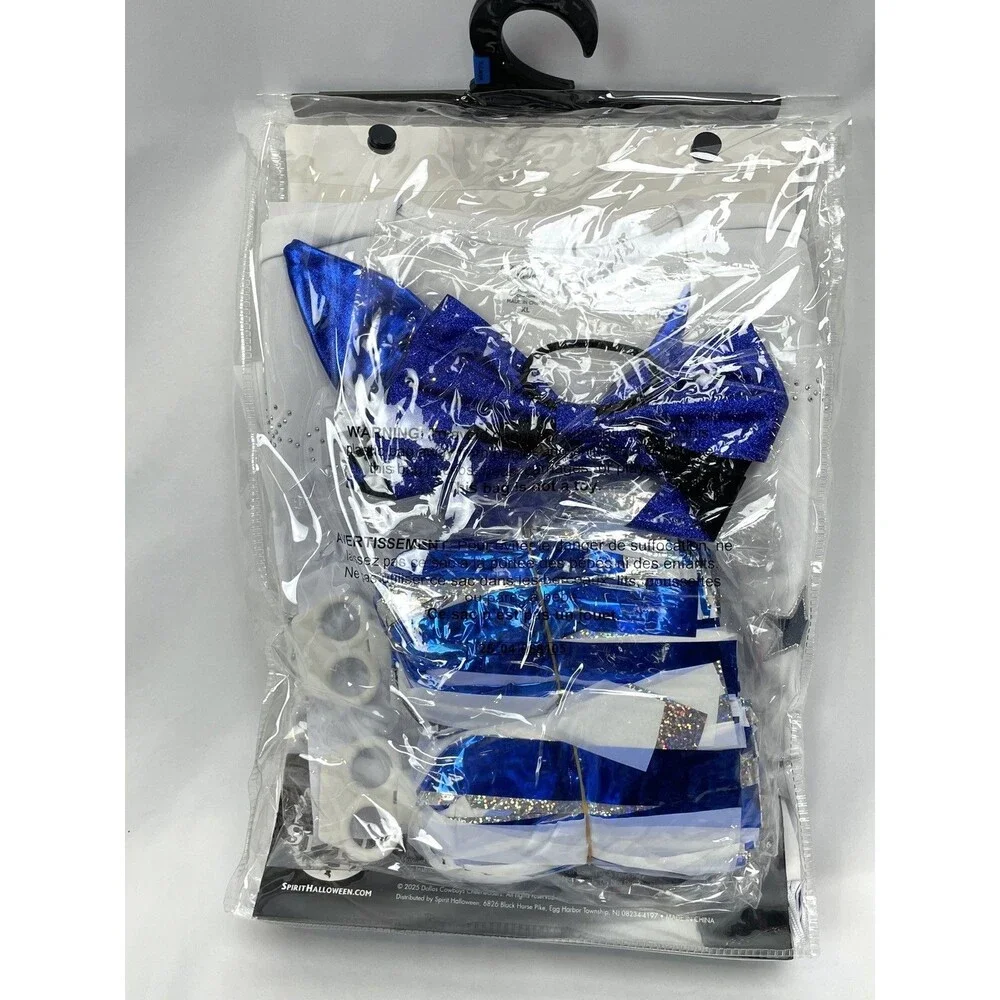 Spirit Halloween Child Girl‎ XL 14-16 Dallas Cowboys Cheerleader Costume Blue - Picture 2 of 3